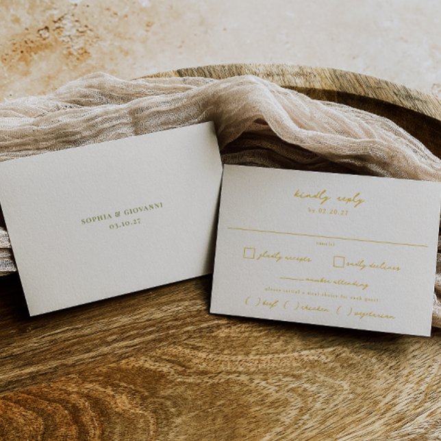 VERONA Sunset Yellow Meal Choice Wedding RSVP Card (Creator Uploaded)