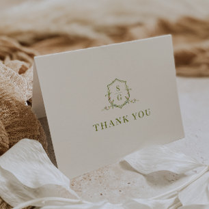 VERONA Wildflower Crest Wedding Photo Thank You Card