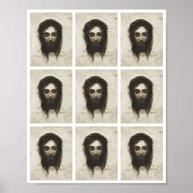 Veronica Veil Shroud Jesus Face Crown Thorns Multi Poster (Front)