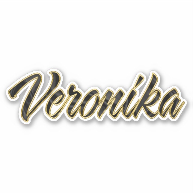 Veronika black gold lettering decal sticker (Front)