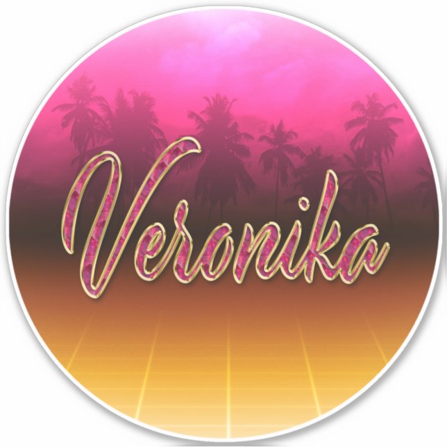 Veronika First name name pink sticker sticker (Front)