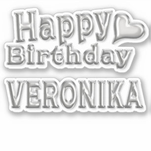 Veronika Happy Birthday silver Sticker