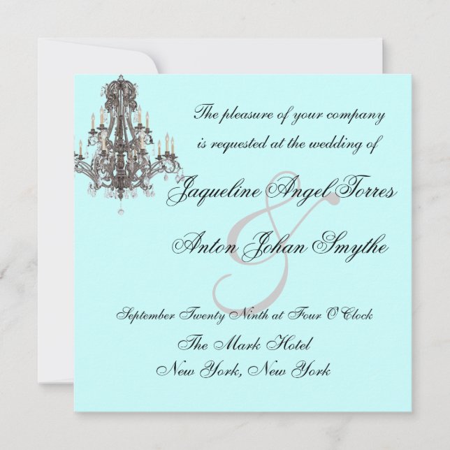 Versailles Chandelier Wedding Invitations (Front)