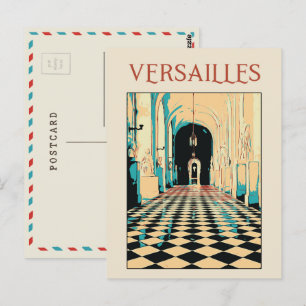 Versailles château illustration France Postcard