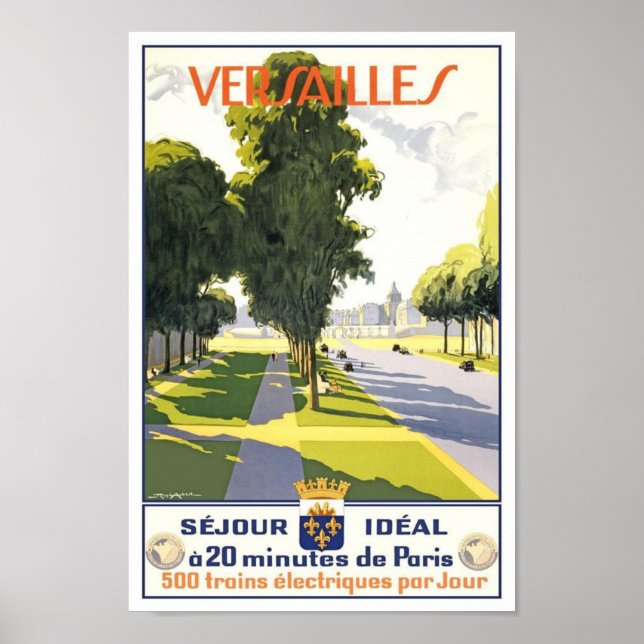 Versailles France Vintage Travel Poster (Front)