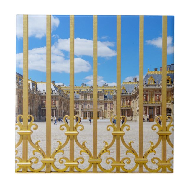 Versailles Palace courtyard through the gate Ceramic Tile (Front)