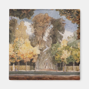 Versailles Park in Autumn (by Konstantin Somov) Magnet