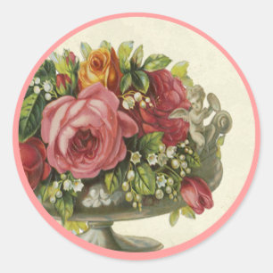 Versailles Roses Classic Round Sticker