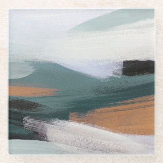 Versatile Abstract Landscape: Artistic Acrylic  Glass Coaster