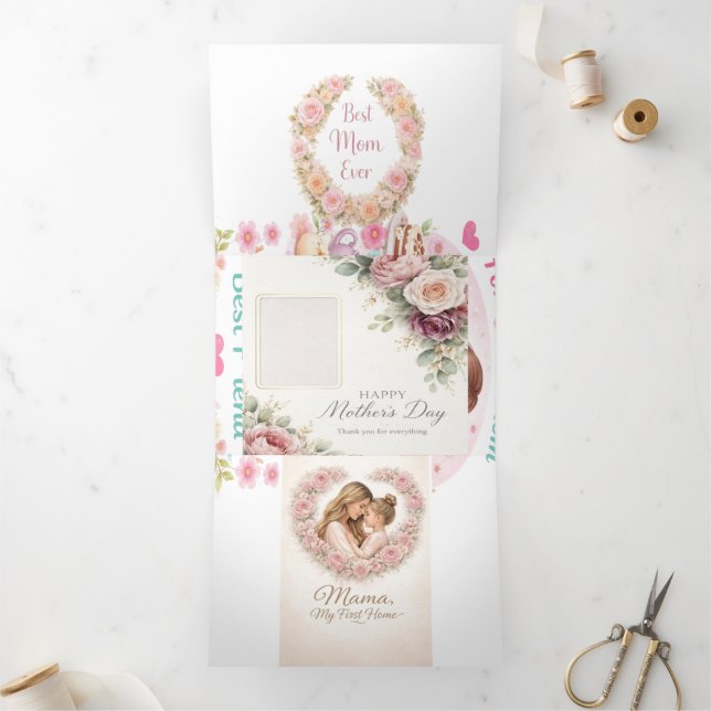 Versatile Modern Design — Stylish Home & Gift Coll Tri-Fold Invitation (Inside)