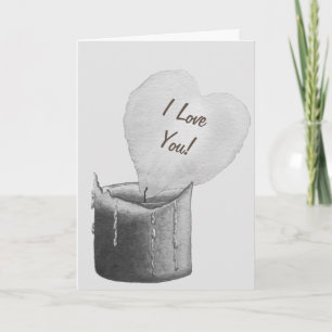 versed romantic red heart shaped flame candle love card