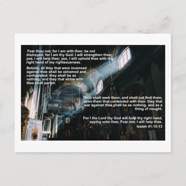 verses from Isaiah 41 - help and comfort Postcard (Front)