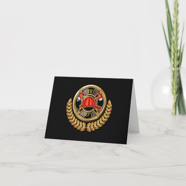 Version 2 Fire Department Thank You or Blank Note Note Card (Front)