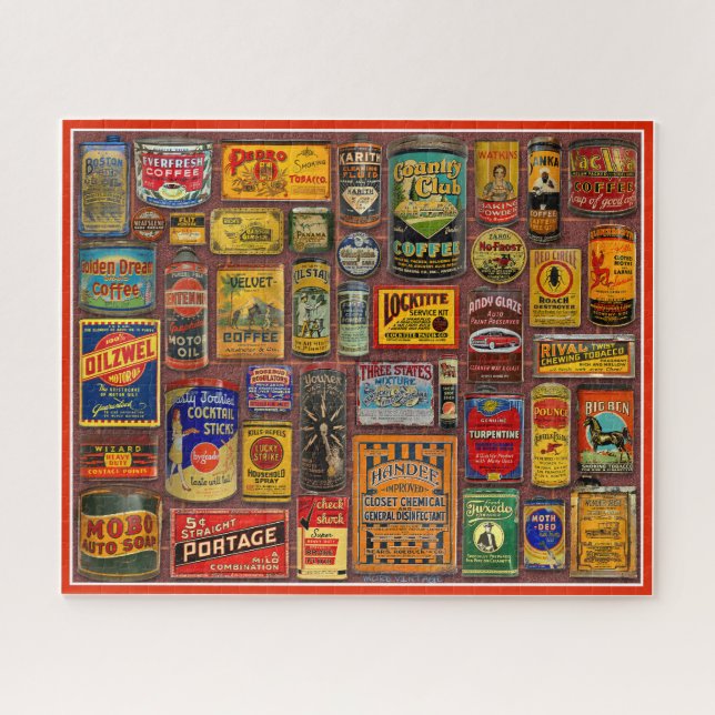 VERSION II: VINTAGE ADVERTISING TIN COLLECTION  JIGSAW PUZZLE (Horizontal)