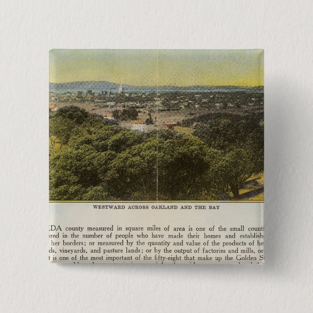 Verso Alameda County, Oakland and the Bay 15 Cm Square Badge (Front)