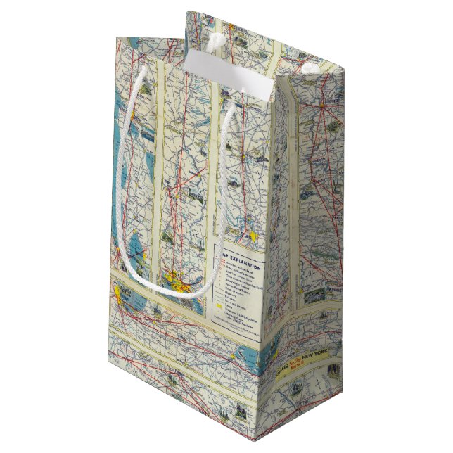 Verso American Airlines system map Small Gift Bag (Back Angled)