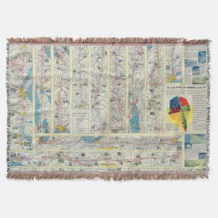 Verso American Airlines system map Throw Blanket