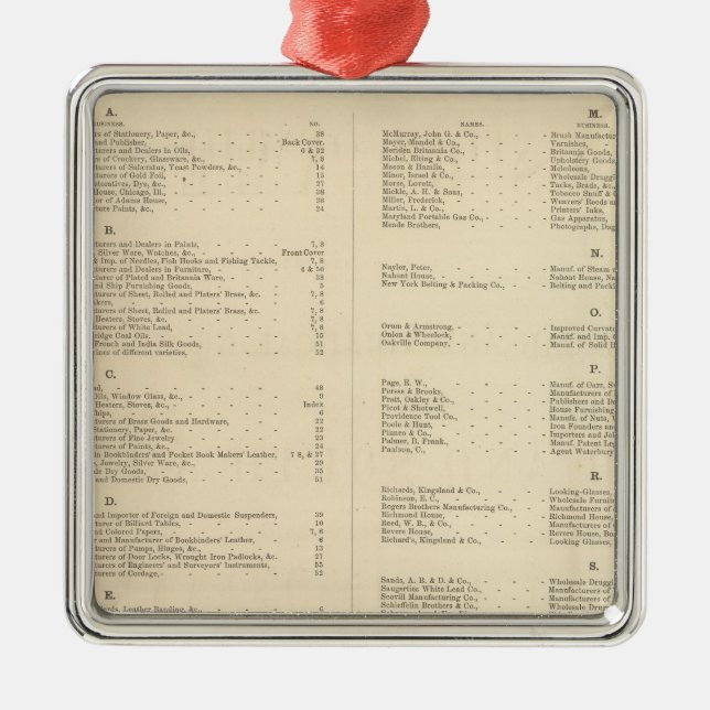 Verso Title Page Colton's American Atlas Metal Tree Decoration (Front)