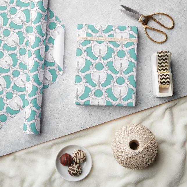 Vertebra on Cyan Wrapping Paper (Crafts)