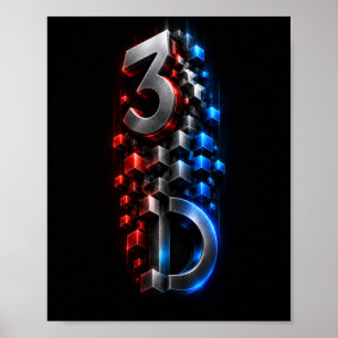 Vertical 3D Fusion Futuristic Cube Poster Design