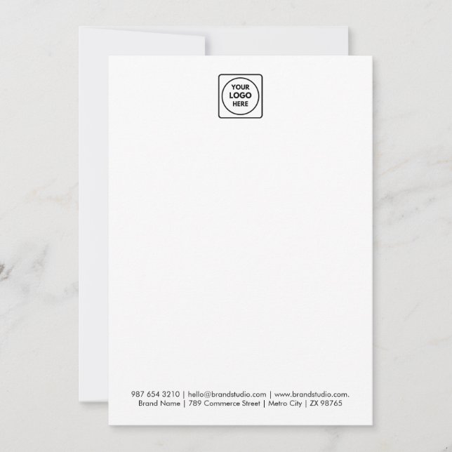 Vertical 5x7 Logo Branded Note Card (Front)