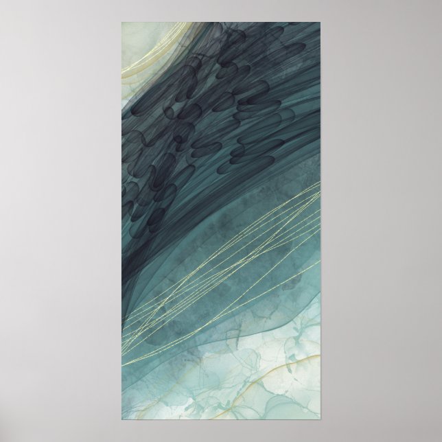 Vertical Abstract Seascape Modern Abstract Art Poster (Front)