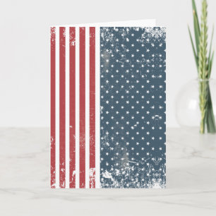 vertical american flag card