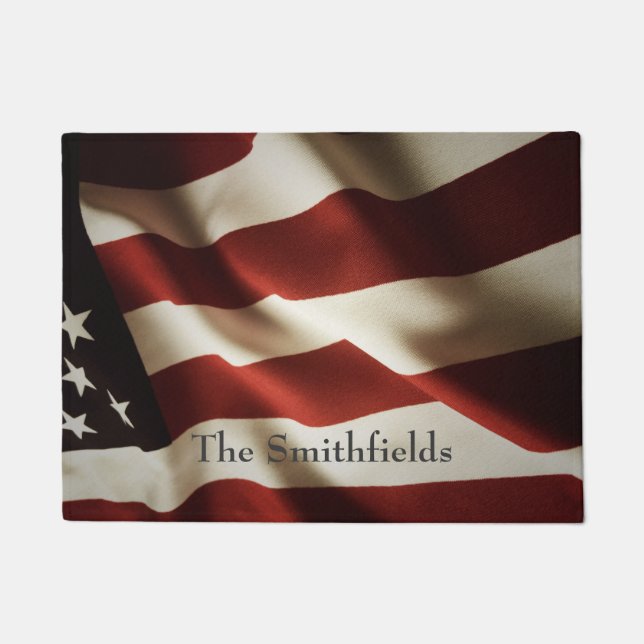 Vertical American flag Doormat (Front)