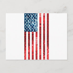 vertical american flag postcard