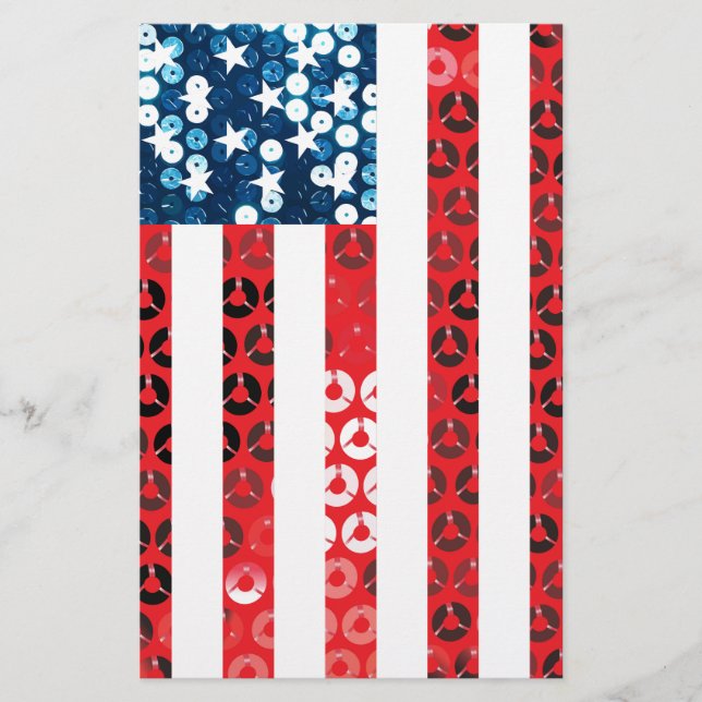 vertical american flag stationery (Front)