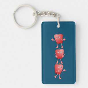 Vertical Apples Key Ring