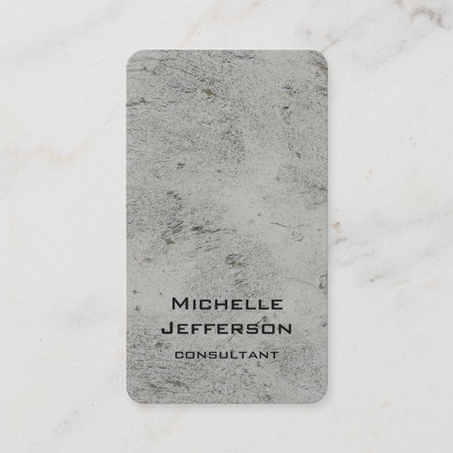 Vertical Artistic Grey Wall Unique Design Business Card (Front)