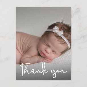 Vertical Baby girl Birth Announcement & Thank You Postcard
