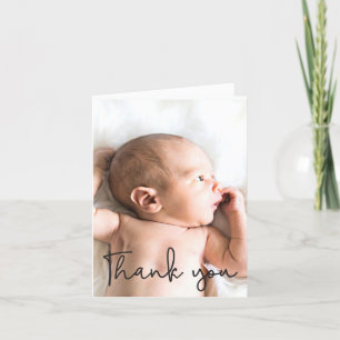 Vertical Baby Photo thank you Card