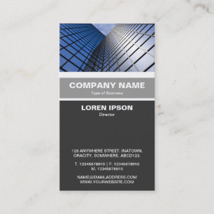 Vertical Banded - Reflective office Block Business Card