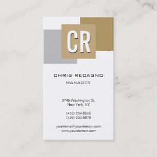 Vertical Beige Silver Grey White Business Card