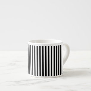 Vertical Black and White Stripes Espresso Cup