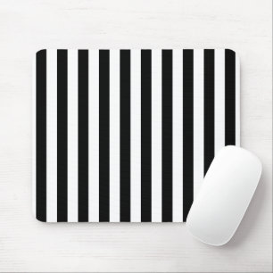 Vertical Black and white stripes Mouse Pad