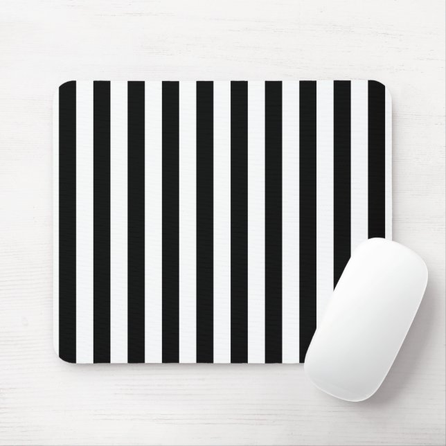 Vertical Black and white stripes Mouse Pad (With Mouse)