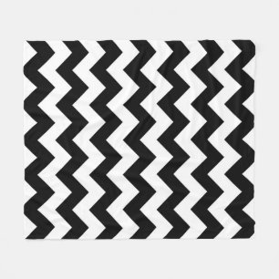 Vertical Black and White Zigzag Fleece Blanket