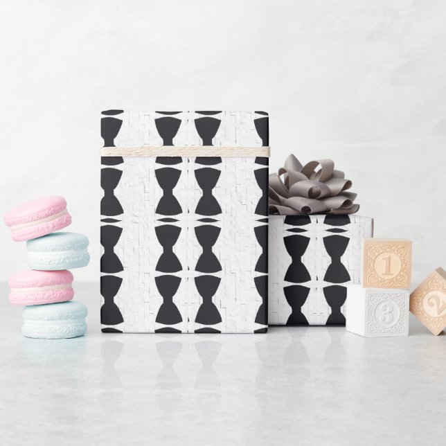 Vertical Black Bow Tie Wrapping Paper3 Wrapping  Paper (Baby Shower)