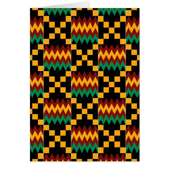 Vertical Black, Green, Red, and Yellow Kente Cloth (Front)
