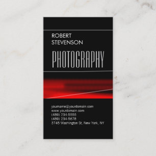 Vertical Black Red Pattern Trendy Business Card