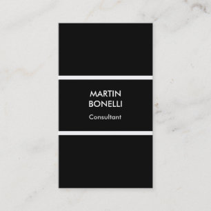 Vertical Black White Border Stylish Business Card