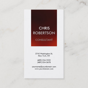 Vertical Black White Grey Red Business Card