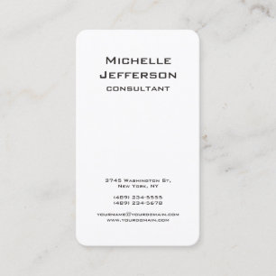 Vertical Black & White Modern Stylish Trendy Business Card