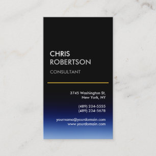 Vertical Blue Black Attractive Business Card