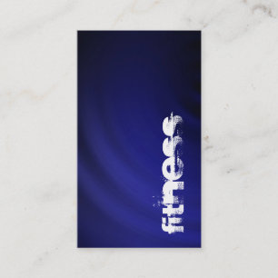 Vertical Blue Black Fitness Sport Business Card