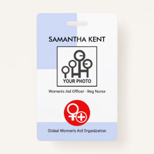 Vertical Blue Layers Photo Template Nurse ID Badge