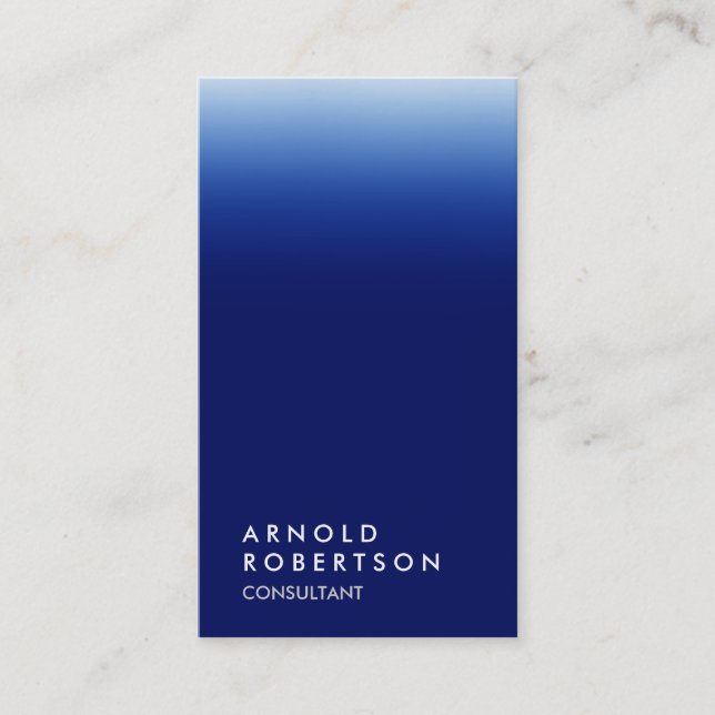 Vertical blue unique professional business card (Front)
